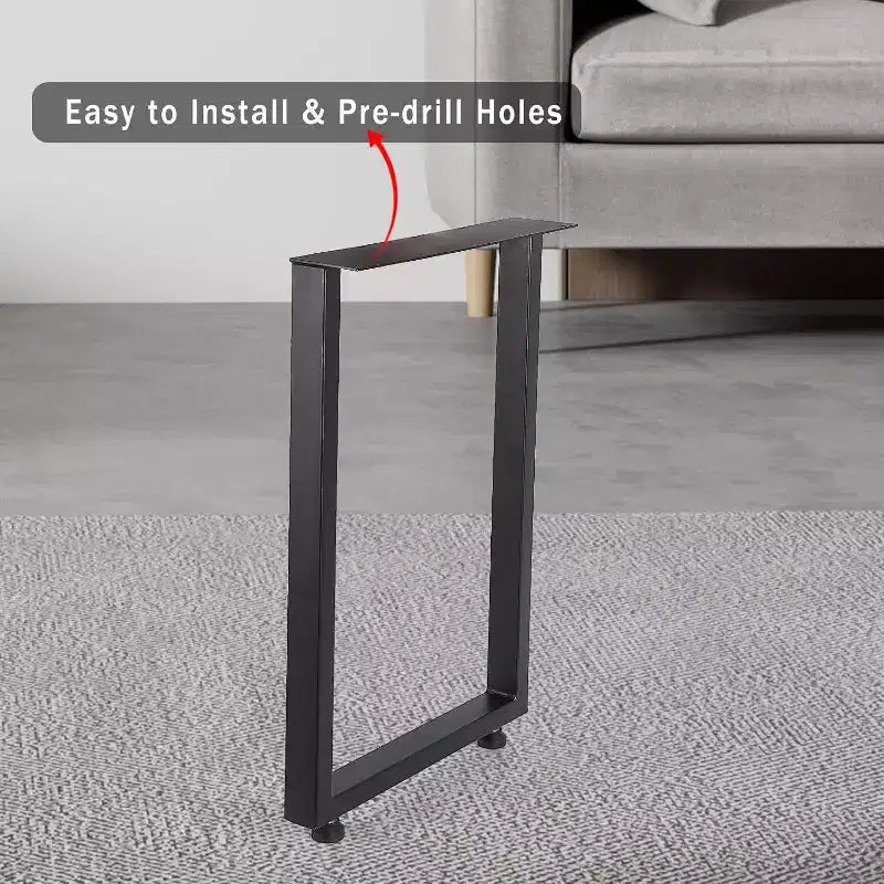 Pieds de table en métal noir, lot de 2, style industriel pour tables à manger, tables basses, support durable et moderne pour la maison et le bureau
