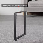 Pieds de table en métal noir, lot de 2, style industriel pour tables à manger, tables basses, support durable et moderne pour la maison et le bureau