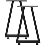 Pieds de table en métal noir, lot de 2, style industriel pour tables à manger, tables basses, support durable et moderne pour la maison et le bureau
