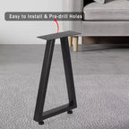 Pieds de table en métal noir, lot de 2, style industriel pour tables à manger, tables basses, support durable et moderne pour la maison et le bureau