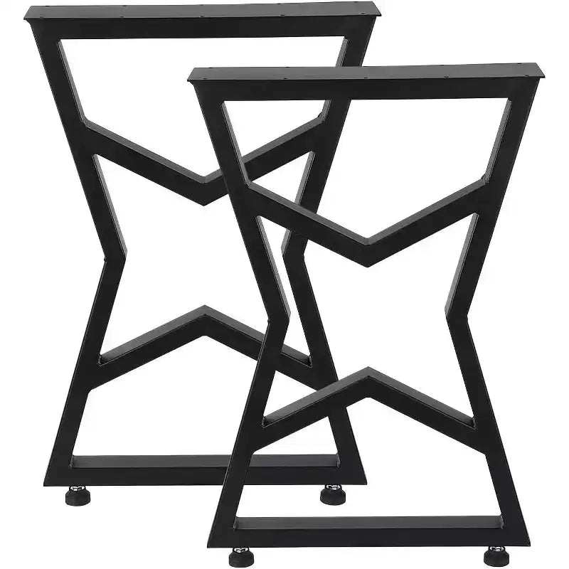 Pieds de table en métal noir, lot de 2, style industriel pour tables à manger, tables basses, support durable et moderne pour la maison et le bureau