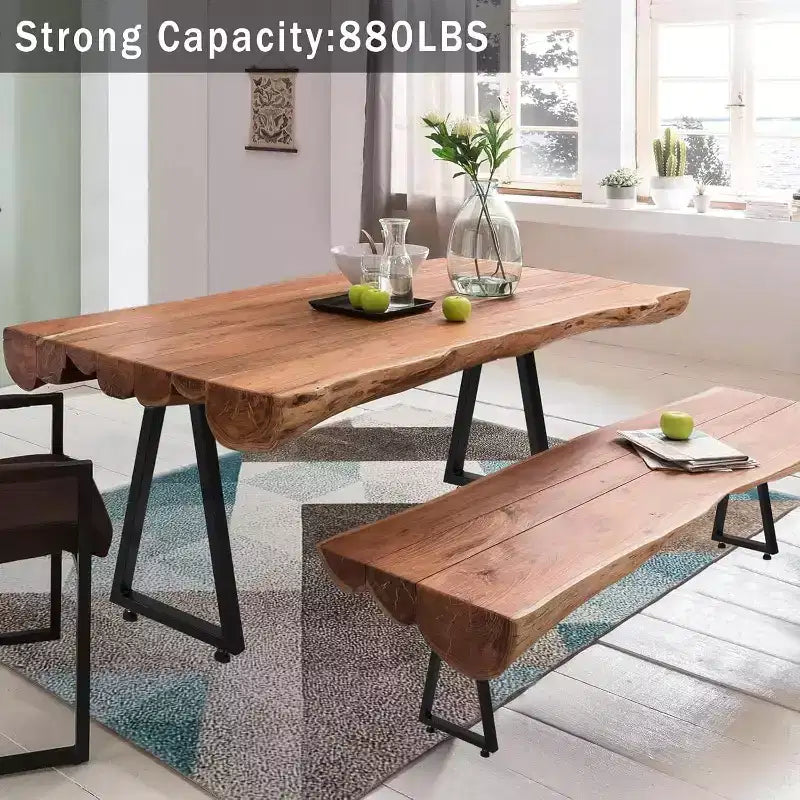 Pieds de table en métal noir, lot de 2, style industriel pour tables à manger, tables basses, support durable et moderne pour la maison et le bureau