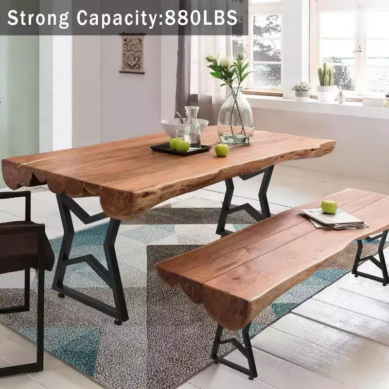 Pieds de table en métal noir, lot de 2, style industriel pour tables à manger, tables basses, support durable et moderne pour la maison et le bureau