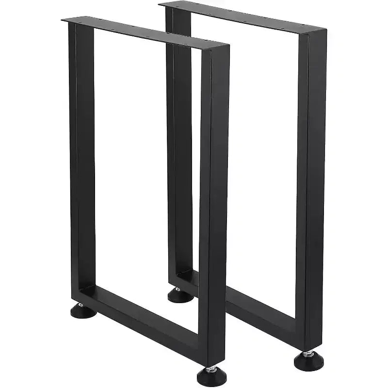 Pieds de table en métal noir, lot de 2, style industriel pour tables à manger, tables basses, support durable et moderne pour la maison et le bureau