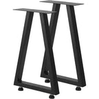 Pieds de table en métal noir, lot de 2, style industriel pour tables à manger, tables basses, support durable et moderne pour la maison et le bureau