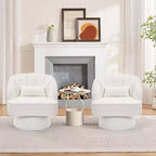 Fauteuil pivotant Acekool 360° – Fauteuil de salon douillet en velours Teddy