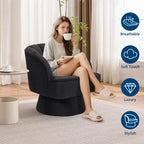 Fauteuil pivotant Acekool 360° – Fauteuil de salon douillet en velours Teddy