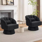Fauteuil pivotant Acekool 360° – Fauteuil de salon douillet en velours Teddy