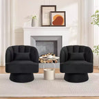Fauteuil pivotant Acekool 360° – Fauteuil de salon douillet en velours Teddy