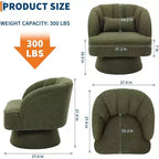 Fauteuil pivotant Acekool 360° – Fauteuil de salon douillet en velours Teddy