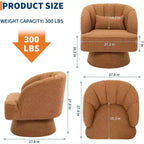 Fauteuil pivotant Acekool 360° – Fauteuil de salon douillet en velours Teddy