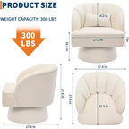 Fauteuil pivotant Acekool 360° – Fauteuil de salon douillet en velours Teddy