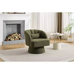 Fauteuil pivotant Acekool 360° – Fauteuil de salon douillet en velours Teddy