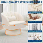 Fauteuil pivotant Acekool 360° – Fauteuil de salon douillet en velours Teddy