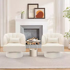 Fauteuil pivotant Acekool 360° – Fauteuil de salon douillet en velours Teddy