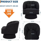 Fauteuil pivotant Acekool 360° – Fauteuil de salon douillet en velours Teddy