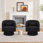 Fauteuil pivotant Acekool 360° – Fauteuil de salon douillet en velours Teddy