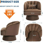 Fauteuil pivotant Acekool 360° – Fauteuil de salon douillet en velours Teddy
