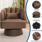 Fauteuil pivotant Acekool 360° – Fauteuil de salon douillet en velours Teddy