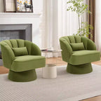 Fauteuil pivotant Acekool 360° – Fauteuil de salon douillet en velours Teddy