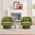 Fauteuil pivotant Acekool 360° – Fauteuil de salon douillet en velours Teddy