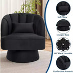 Fauteuil pivotant Acekool 360° – Fauteuil de salon douillet en velours Teddy