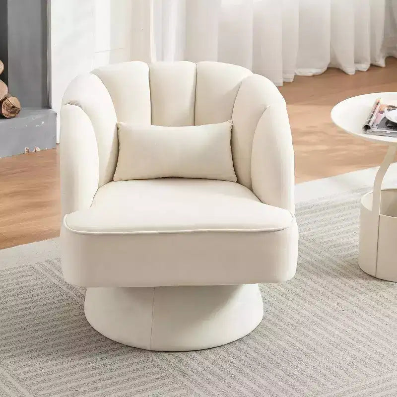 Fauteuil pivotant Acekool 360° – Fauteuil de salon douillet en velours Teddy