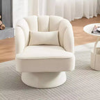 Fauteuil pivotant Acekool 360° – Fauteuil de salon douillet en velours Teddy