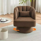 Fauteuil pivotant Acekool 360° – Fauteuil de salon douillet en velours Teddy