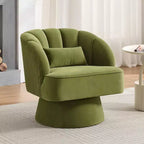 Fauteuil pivotant Acekool 360° – Fauteuil de salon douillet en velours Teddy