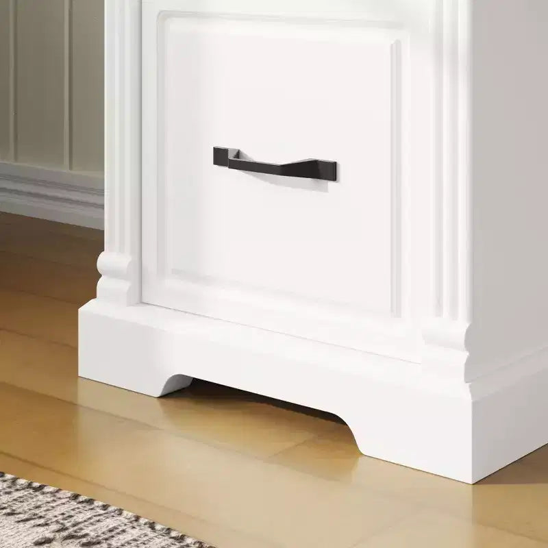 Bureau d'écriture en bois blanc et marron Famapy, bureau d'ordinateur avec tiroirs - Poste de travail pour bureau à domicile