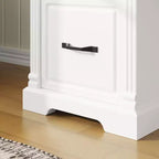 Bureau d'écriture en bois blanc et marron Famapy, bureau d'ordinateur avec tiroirs - Poste de travail pour bureau à domicile