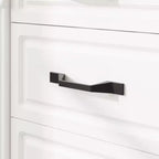 Bureau d'écriture en bois blanc et marron Famapy, bureau d'ordinateur avec tiroirs - Poste de travail pour bureau à domicile