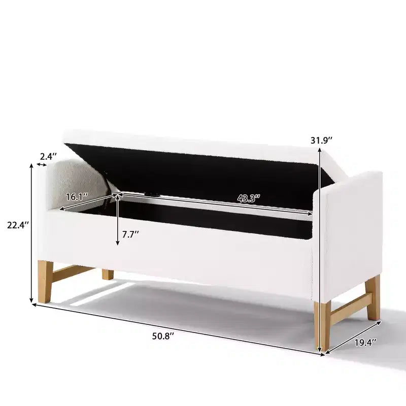 Pouf de rangement moderne en tissu bouclette Christopher Knight Home Escoffier