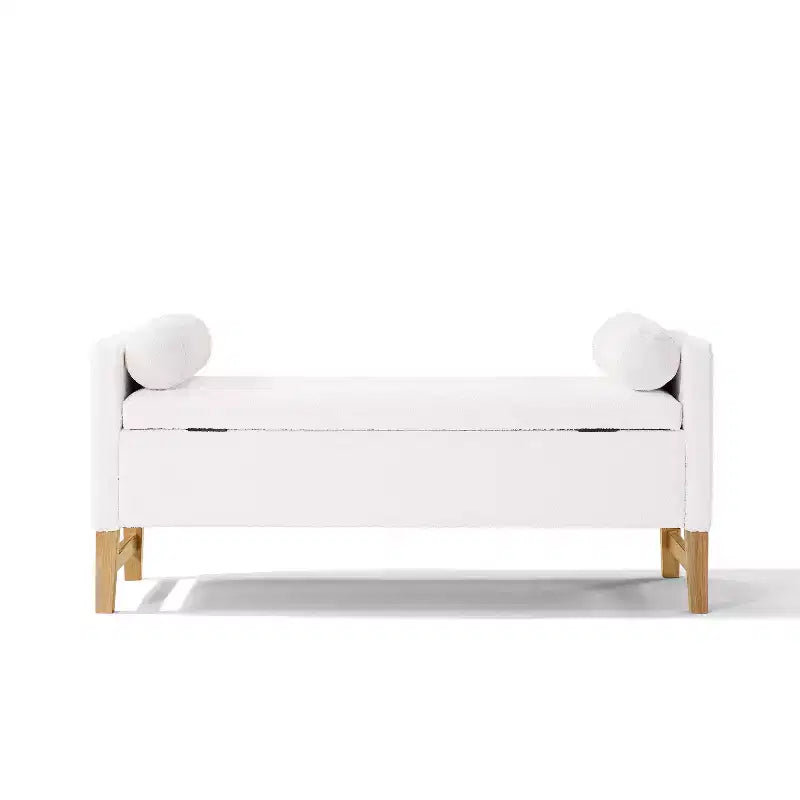 Pouf de rangement moderne en tissu bouclette Christopher Knight Home Escoffier