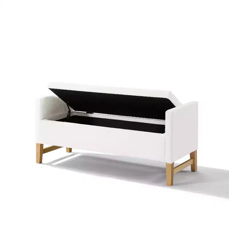 Pouf de rangement moderne en tissu bouclette Christopher Knight Home Escoffier