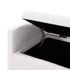 Pouf de rangement moderne en tissu bouclette Christopher Knight Home Escoffier