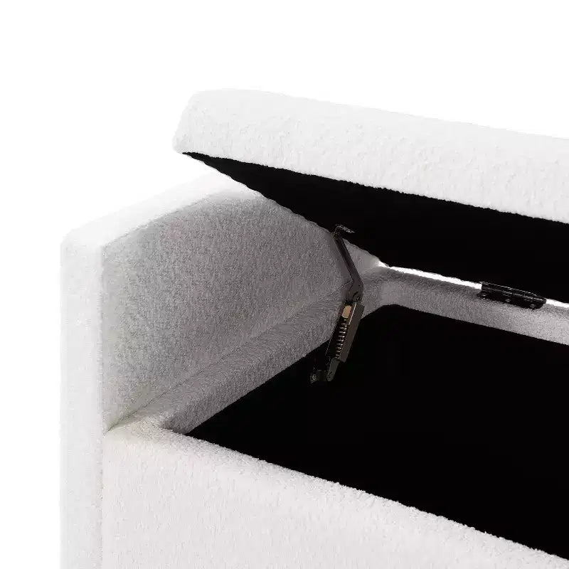 Pouf de rangement moderne en tissu bouclette Christopher Knight Home Escoffier