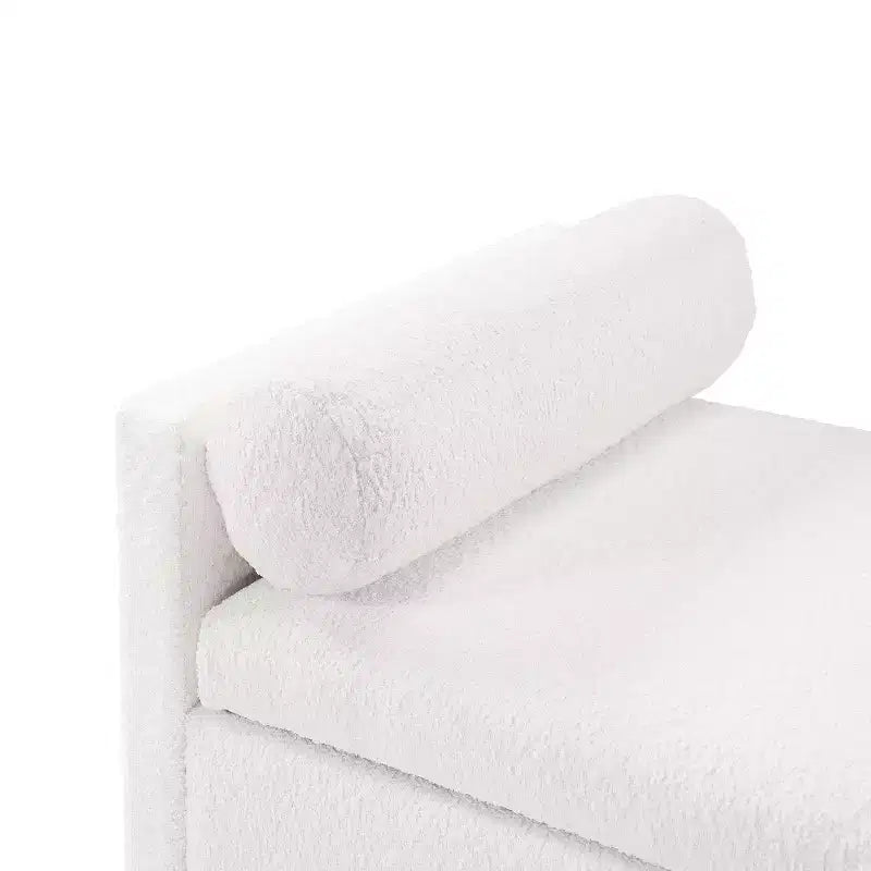 Pouf de rangement moderne en tissu bouclette Christopher Knight Home Escoffier