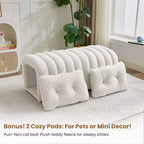 Hyleory Tabouret repose-pieds facilement connectable, adapté aux animaux de compagnie - Banc de lit et tunnel de jeu 2 en 1 avec 2 coussins amovibles