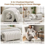 Hyleory Tabouret repose-pieds facilement connectable, adapté aux animaux de compagnie - Banc de lit et tunnel de jeu 2 en 1 avec 2 coussins amovibles