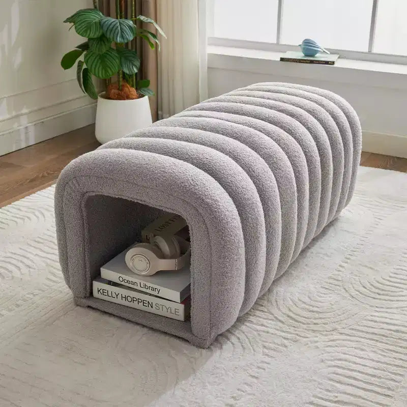 Hyleory Tabouret repose-pieds facilement connectable, adapté aux animaux de compagnie - Banc de lit et tunnel de jeu 2 en 1 avec 2 coussins amovibles
