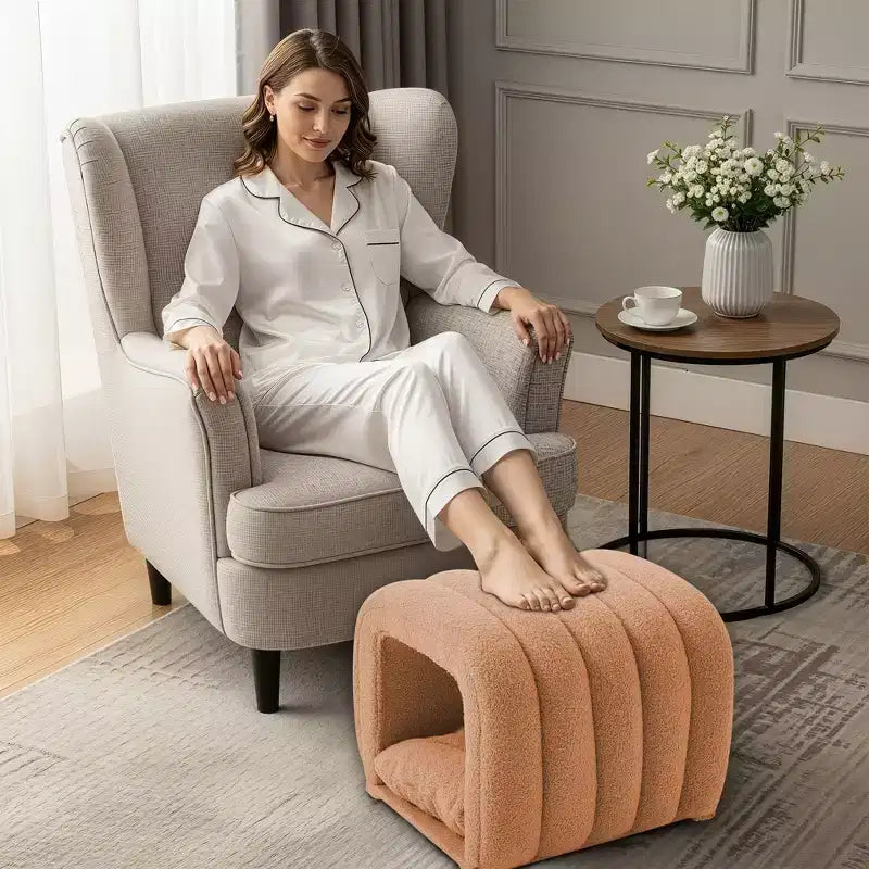 Hyleory Tabouret repose-pieds facilement connectable, adapté aux animaux de compagnie - Banc de lit et tunnel de jeu 2 en 1 avec 2 coussins amovibles