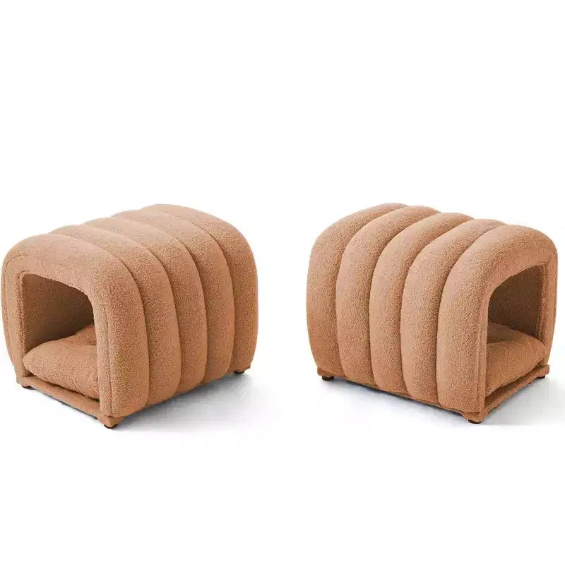 Hyleory Tabouret repose-pieds facilement connectable, adapté aux animaux de compagnie - Banc de lit et tunnel de jeu 2 en 1 avec 2 coussins amovibles