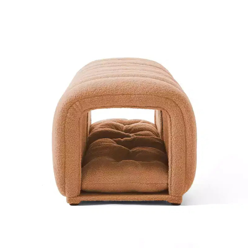 Hyleory Tabouret repose-pieds facilement connectable, adapté aux animaux de compagnie - Banc de lit et tunnel de jeu 2 en 1 avec 2 coussins amovibles