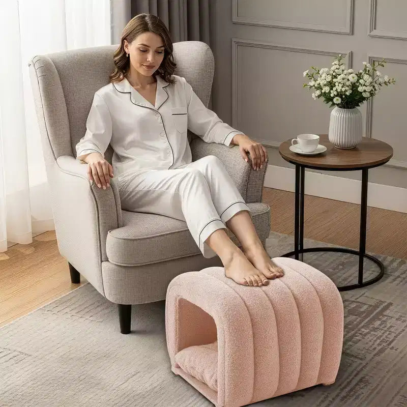 Hyleory Tabouret repose-pieds facilement connectable, adapté aux animaux de compagnie - Banc de lit et tunnel de jeu 2 en 1 avec 2 coussins amovibles