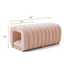 Hyleory Tabouret repose-pieds facilement connectable, adapté aux animaux de compagnie - Banc de lit et tunnel de jeu 2 en 1 avec 2 coussins amovibles