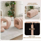 Hyleory Tabouret repose-pieds facilement connectable, adapté aux animaux de compagnie - Banc de lit et tunnel de jeu 2 en 1 avec 2 coussins amovibles