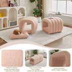 Hyleory Tabouret repose-pieds facilement connectable, adapté aux animaux de compagnie - Banc de lit et tunnel de jeu 2 en 1 avec 2 coussins amovibles