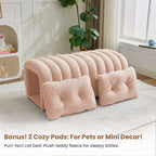 Hyleory Tabouret repose-pieds facilement connectable, adapté aux animaux de compagnie - Banc de lit et tunnel de jeu 2 en 1 avec 2 coussins amovibles